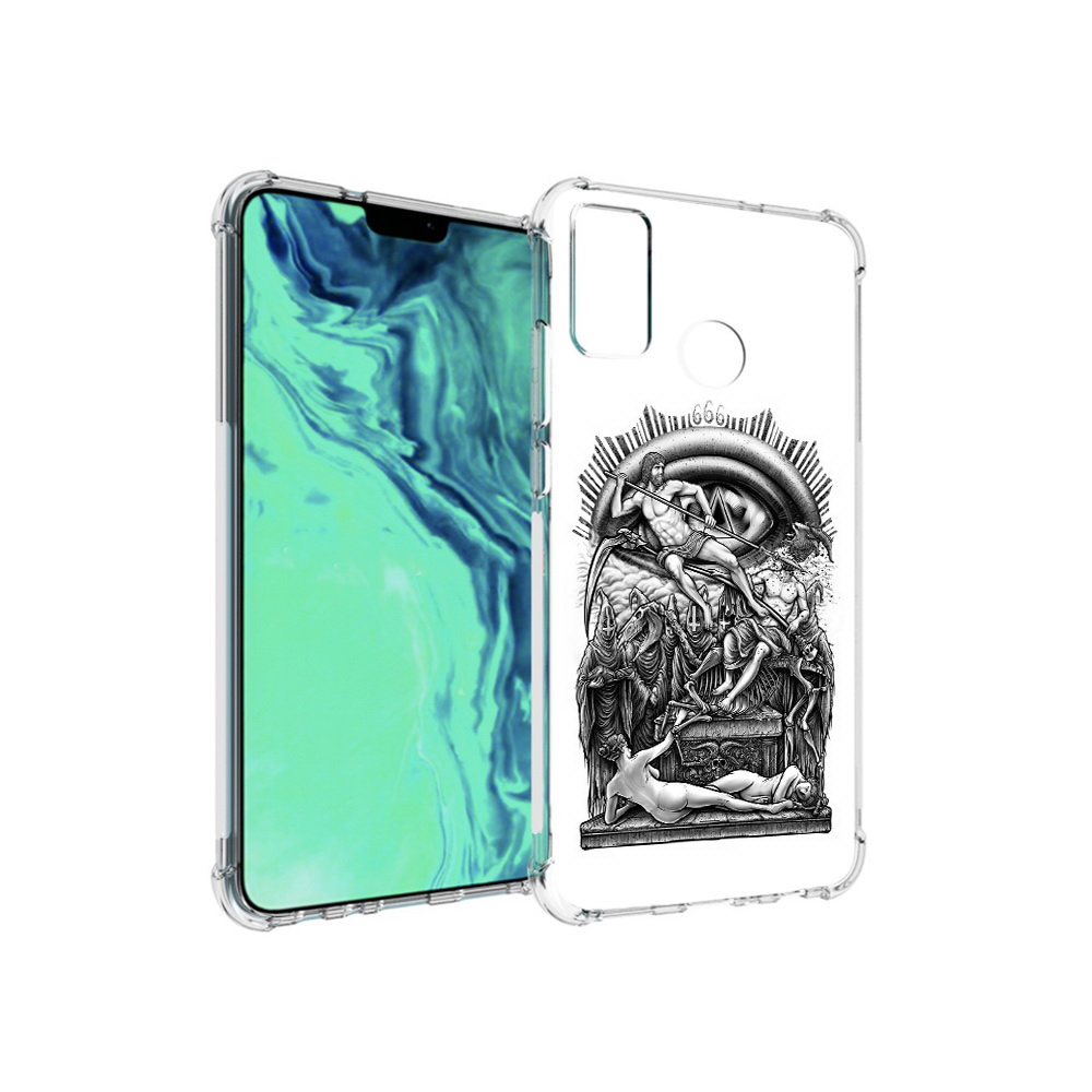

Чехол MyPads Tocco для Huawei 9X Lite оракул черно белый, Прозрачный, Tocco
