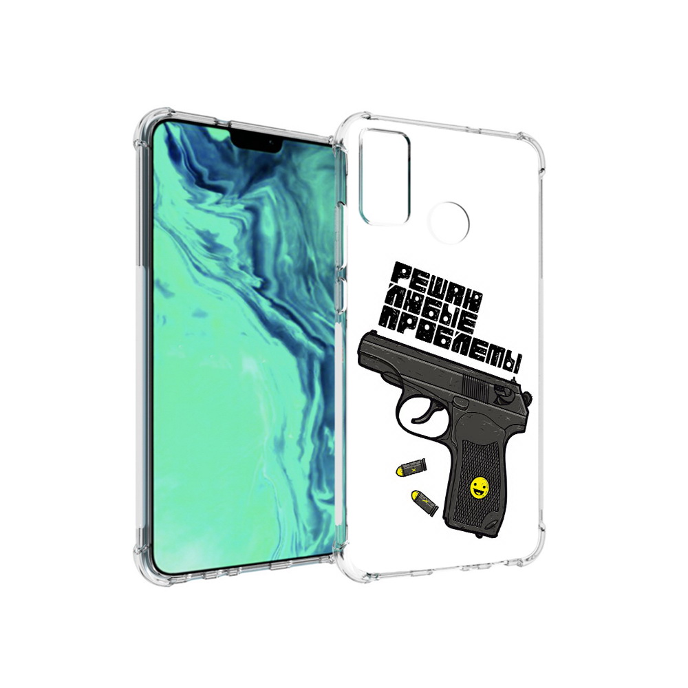 

Чехол MyPads Tocco для Huawei 9X Lite пистолет против проблем, Прозрачный, Tocco