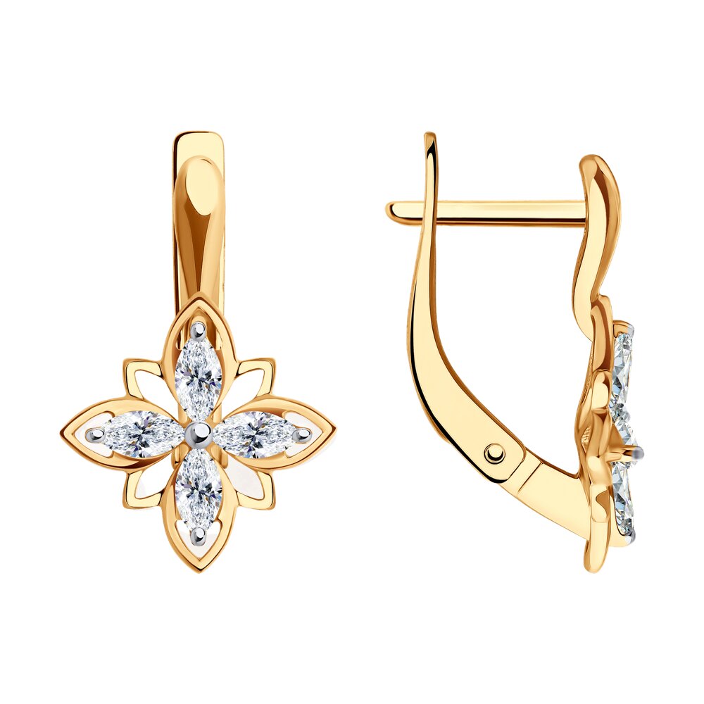 

Серьги из красного золота Diamant 51-120-02015-1, фианит, 51-120-02015-1