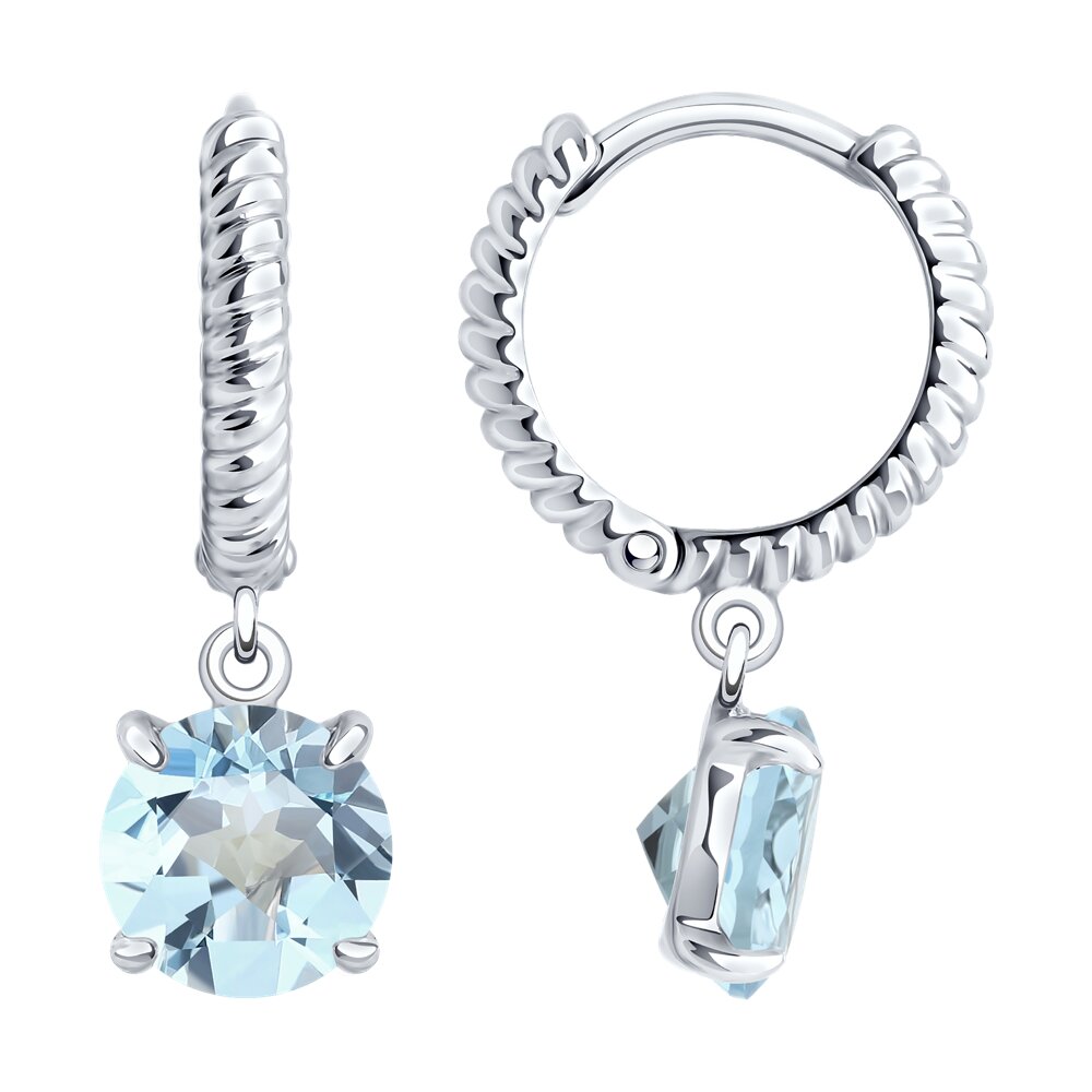 

Серьги конго из серебра SOKOLOV 92022928, топаз, 92022928