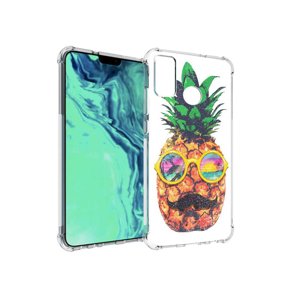 

Чехол MyPads Tocco для Huawei 9X Lite прикольный ананас с лицом, Прозрачный, Tocco