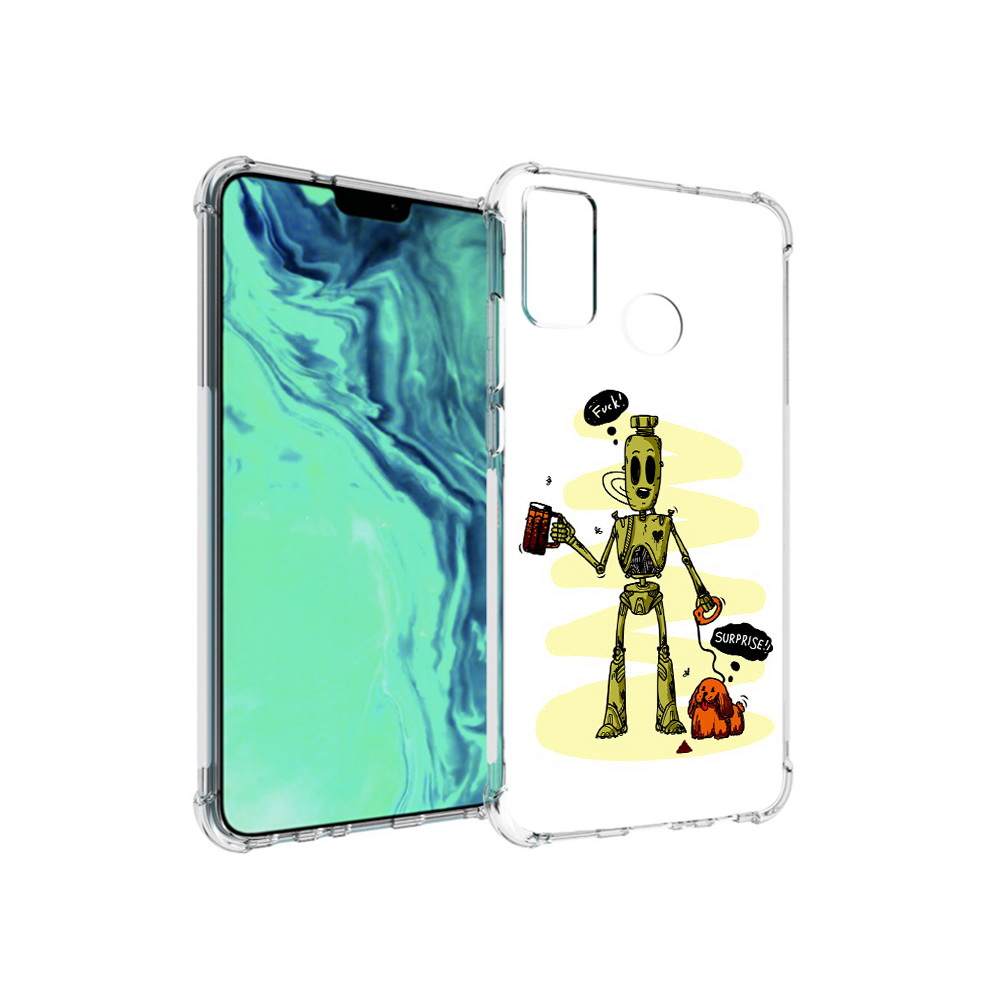 

Чехол MyPads Tocco для Huawei 9X Lite прикольный робот, Прозрачный, Tocco