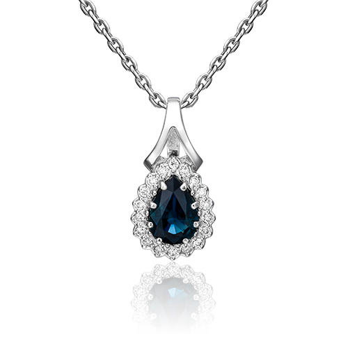 

Кулон из белого золота PLATINA jewelry 03-0021-00-105-1120-30, бриллиант/сапфир, 03-0021-00-105-1120-30