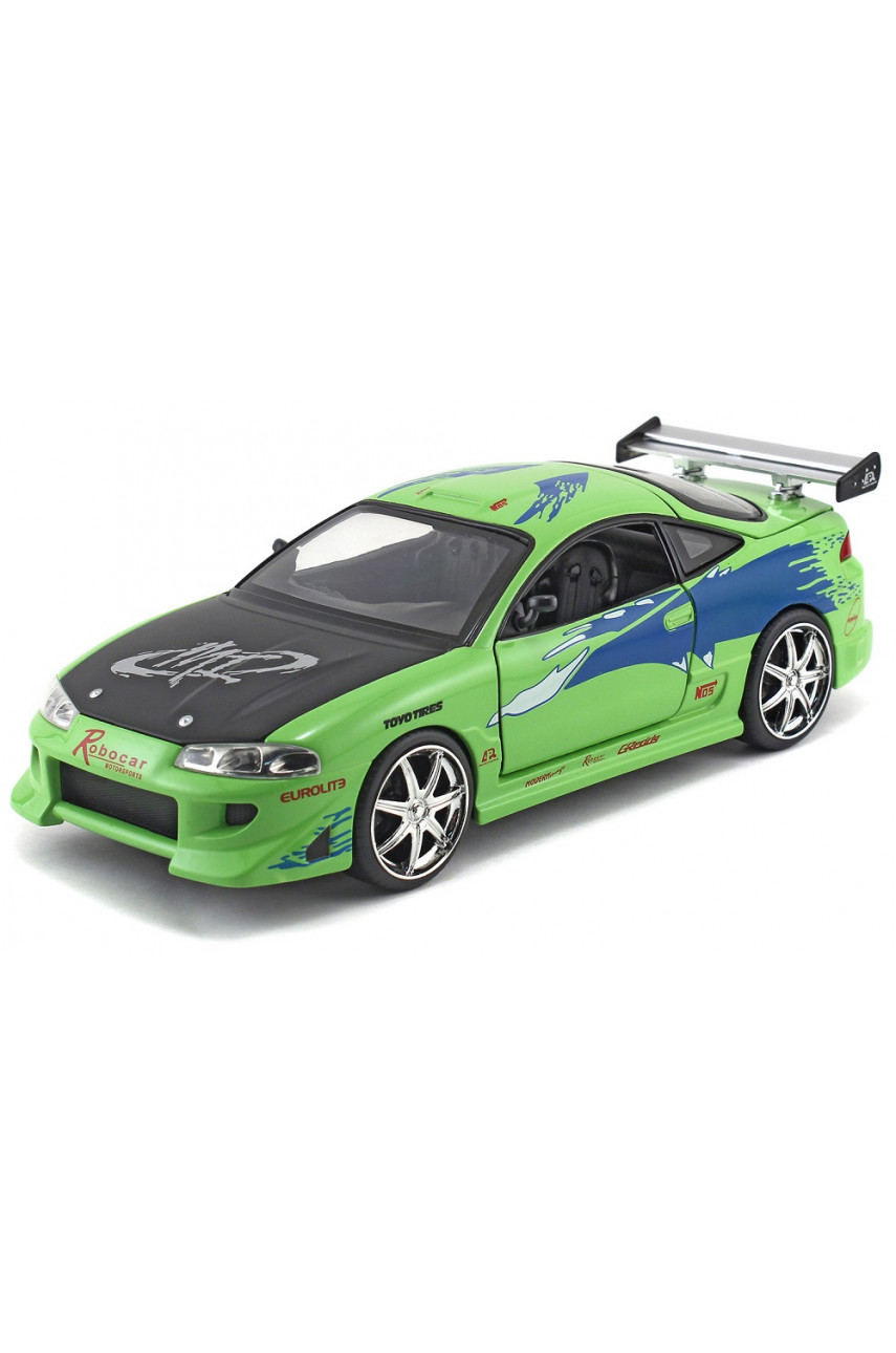

Игрушечный транспорт Jada Toys Модель Машинки Форсаж 1:24 FF 1995 Mitsubishi Eclipse 97603, Зеленый, ТоуR126