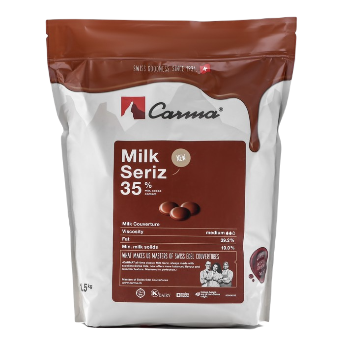 Молочный шоколад Carma Milk Seriz, 35% какао, 1,5 кг