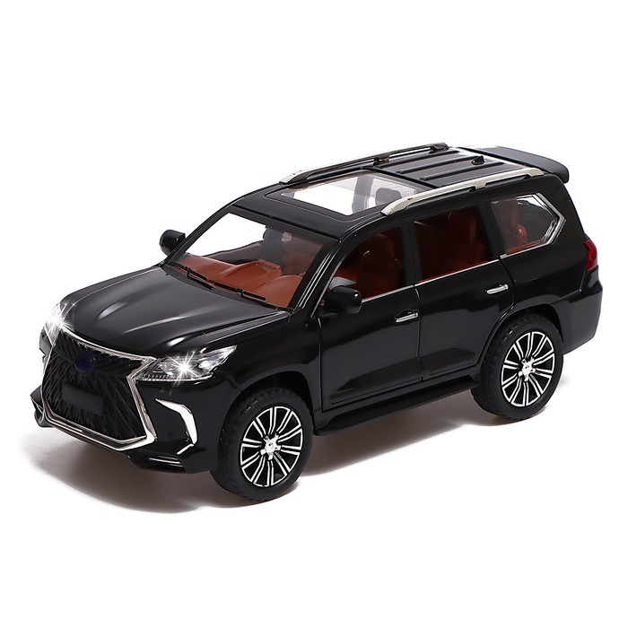 

Машина металлическая Lexus LX570, 1:24, открываются двери, капот, багажник цвет черный