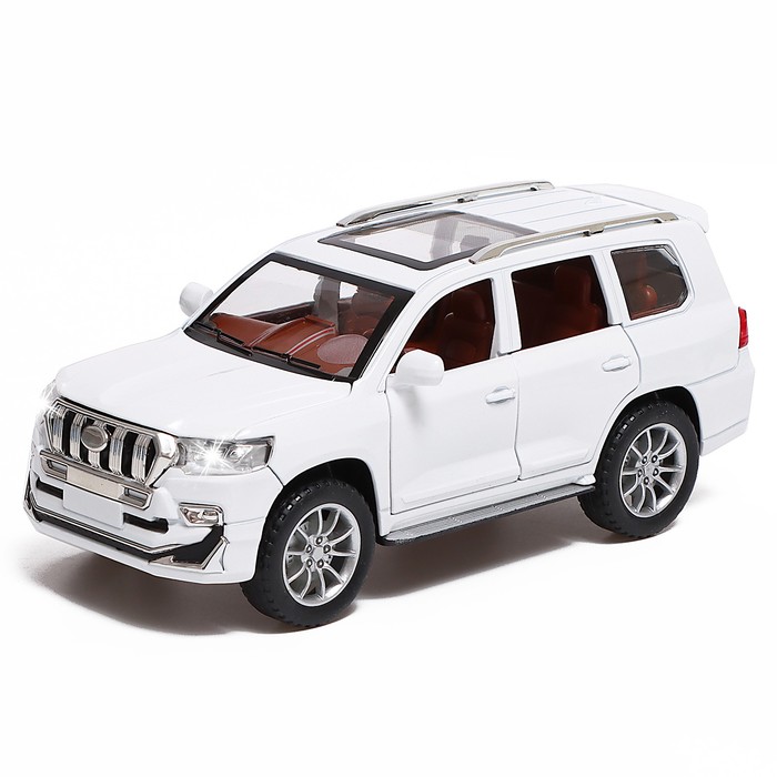 

Машина металлическая TOYOTA PRADO, 1:24, открываются двери, капот, багажник цвет белый