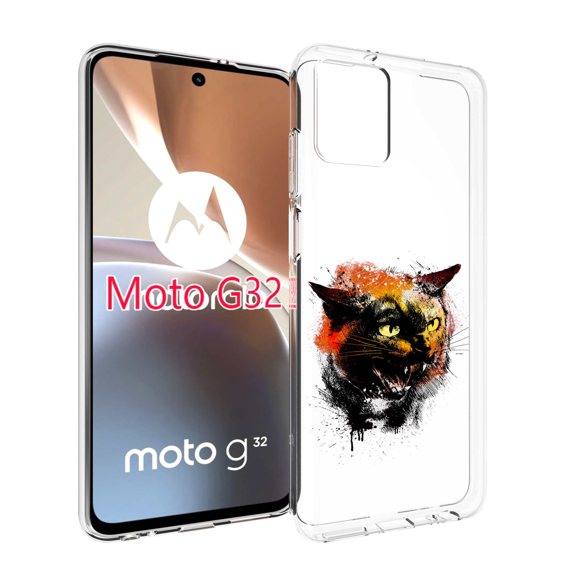 

Чехол MyPads сиамский кот для Motorola Moto G32, Прозрачный, Tocco