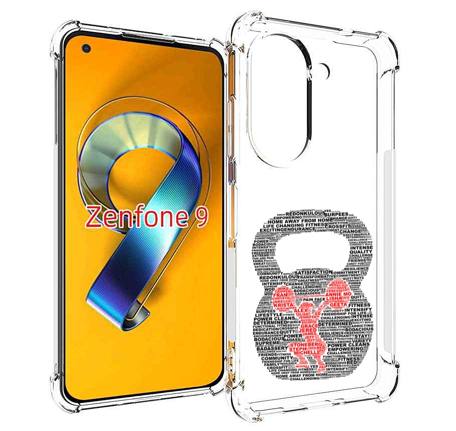 Чехол MyPads бодибилдинг гиря из слов для Asus Zenfone 9 (AI2202)
