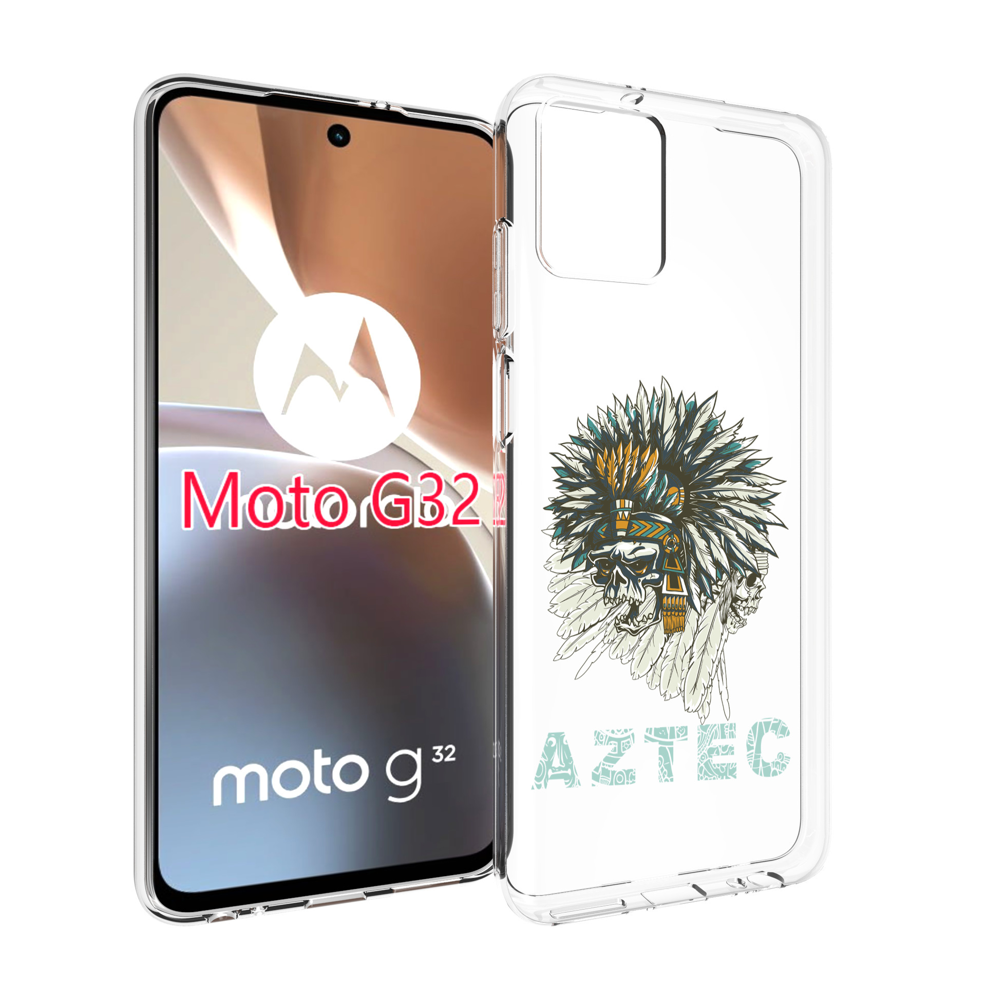 

Чехол MyPads скелет индеец для Motorola Moto G32, Прозрачный, Tocco