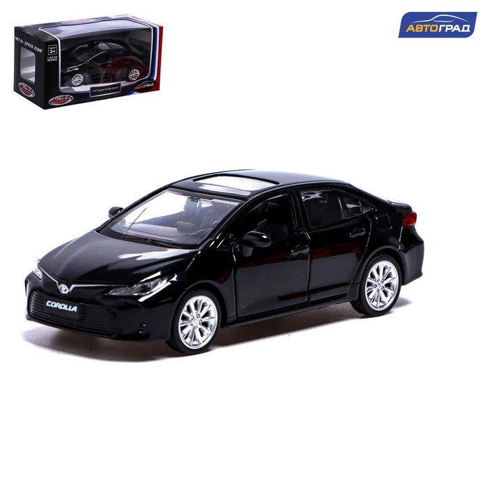 фото Машина металлическая toyota corolla hybrid, 1:43, инерция, открываются двери, цвет чёрный автоград