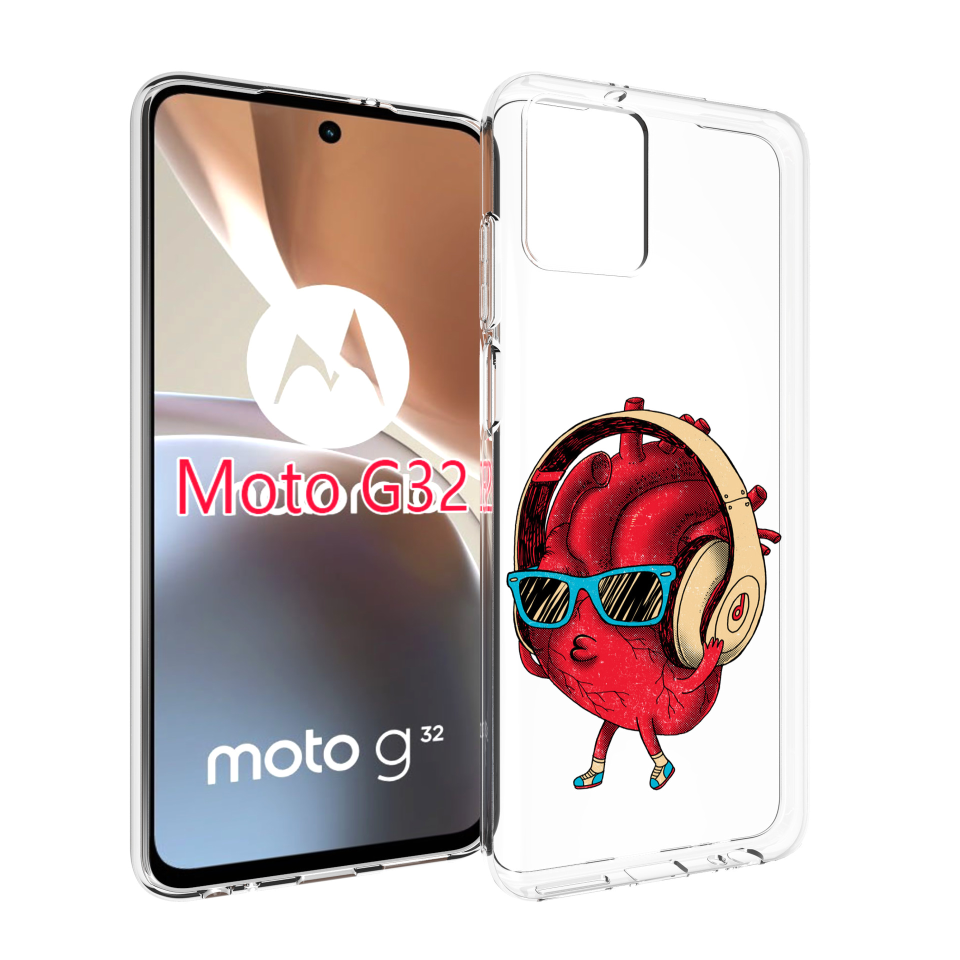 

Чехол MyPads слушай сердце для Motorola Moto G32, Прозрачный, Tocco