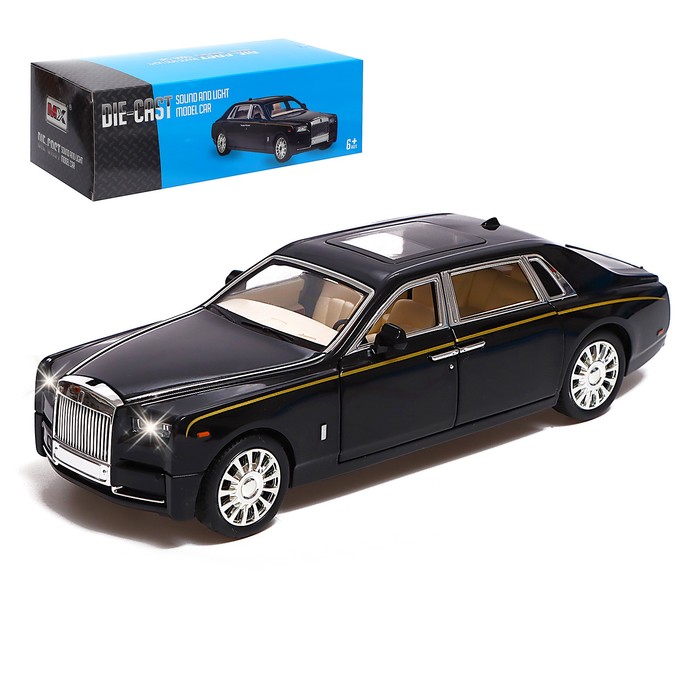 

Машина металлическая Rolls-Royce Phantom, 1:24, открываются двери, капот, багажник, цвет ч
