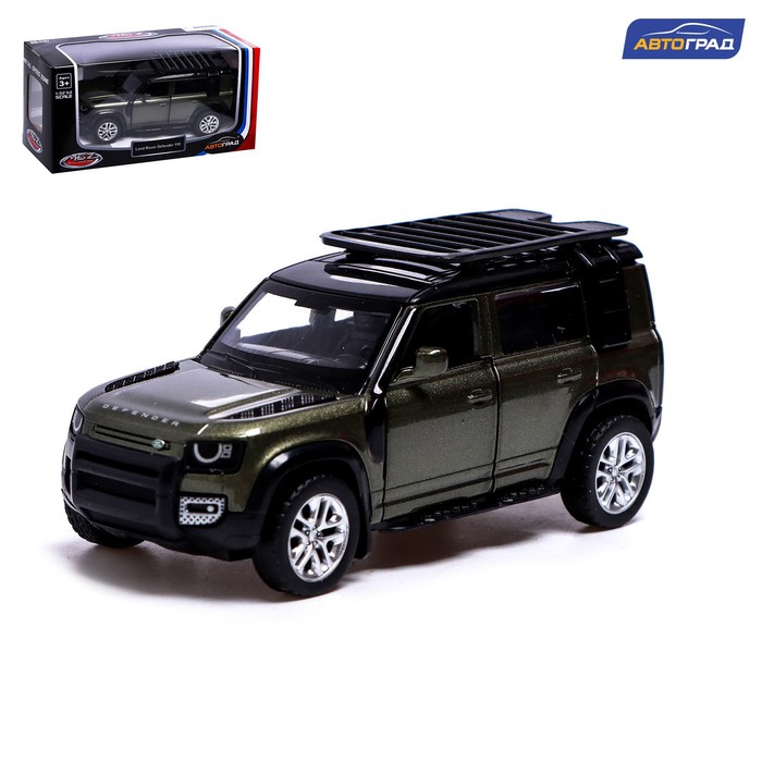 

Машина металлическая LAND ROVER DEFENDER 110, 1:43, инерция, открываются двери, цвет зелён, Металлический транспорт