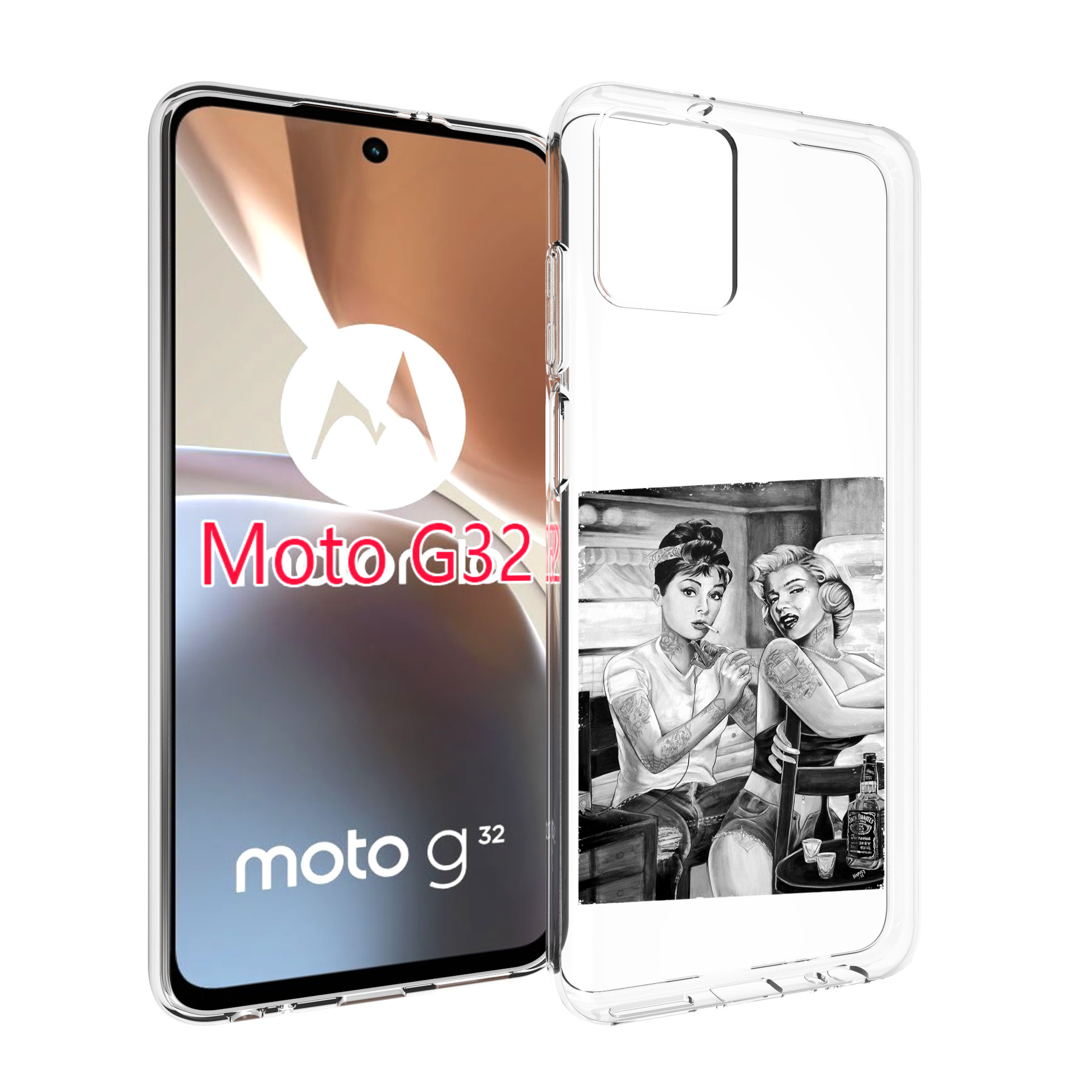 

Чехол MyPads тату мастер для Motorola Moto G32, Прозрачный, Tocco