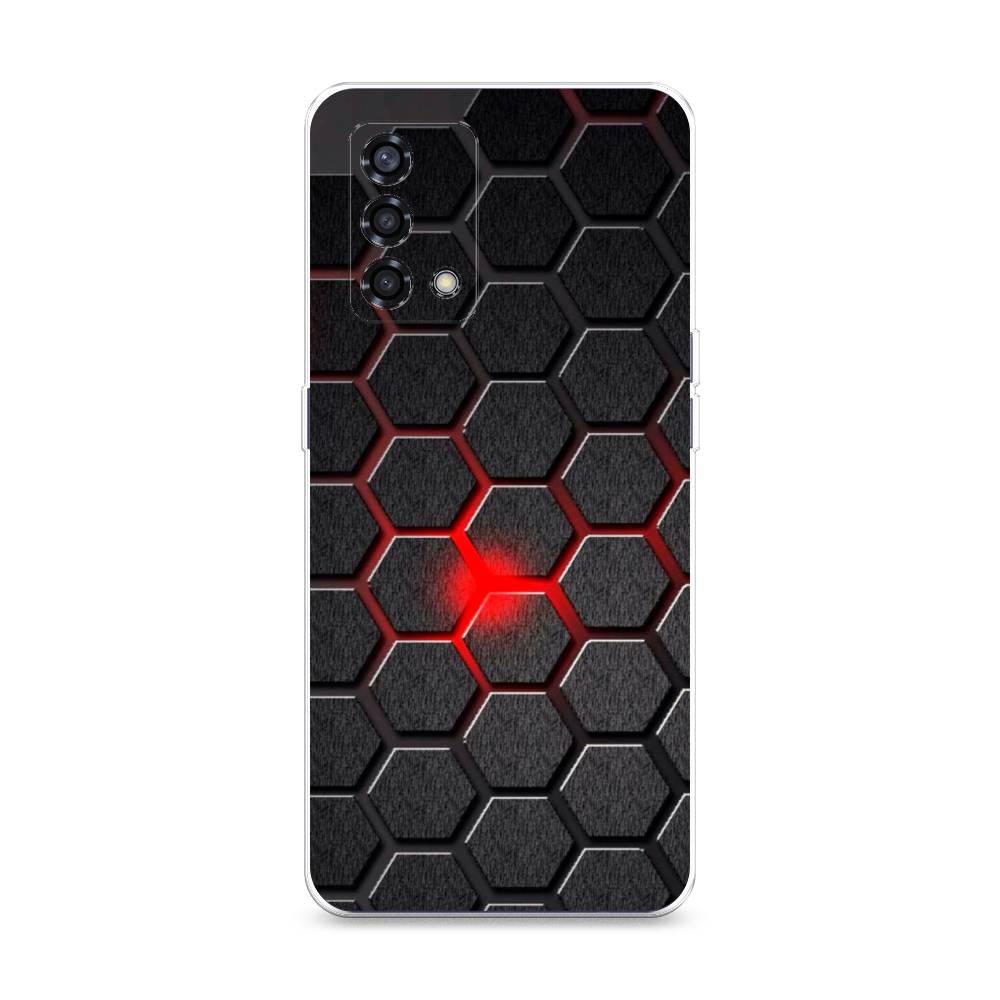 

Чехол на Oppo Reno 6 Lite "Соты красные", Красный;черный;серый, 259550-3