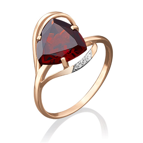 

Кольцо из золота р.  PLATINA jewelry 01-4778-00-210-1110-46, фианит\гранат, 01-4778-00-210-1110-46