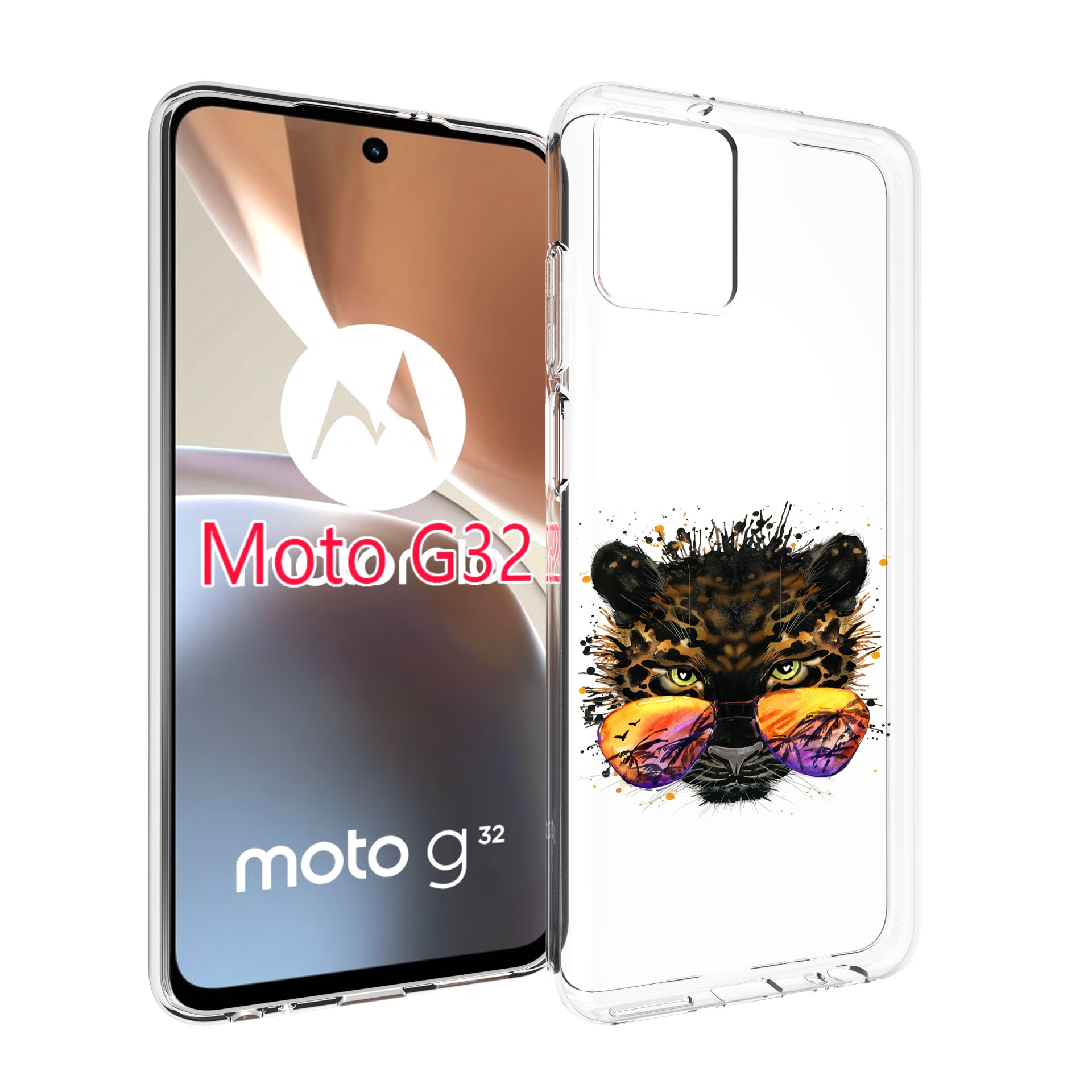 

Чехол MyPads тропический леопард для Motorola Moto G32, Прозрачный, Tocco