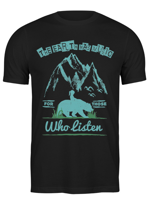 

Футболка мужская Printio Bear here черная L, Черный, Bear here