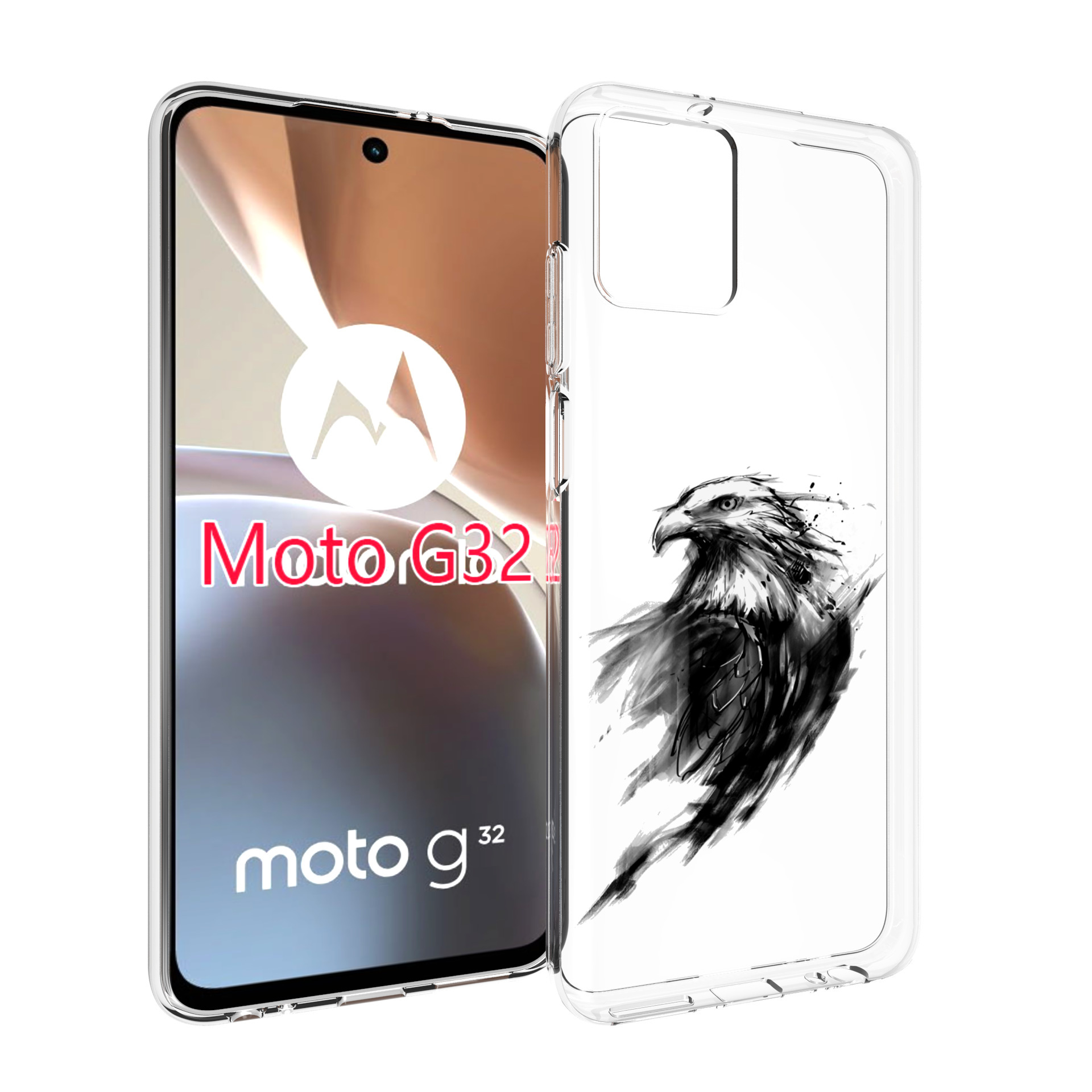 

Чехол MyPads чб птица для Motorola Moto G32, Прозрачный, Tocco
