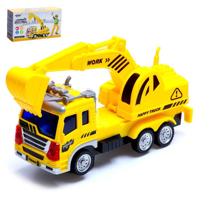 

Машина «Стройка», работает от батареек, свет и звук, МИКС