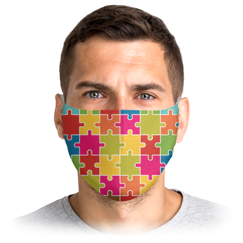

Многоразовая маска Printio Puzzle разноцветная M, Puzzle
