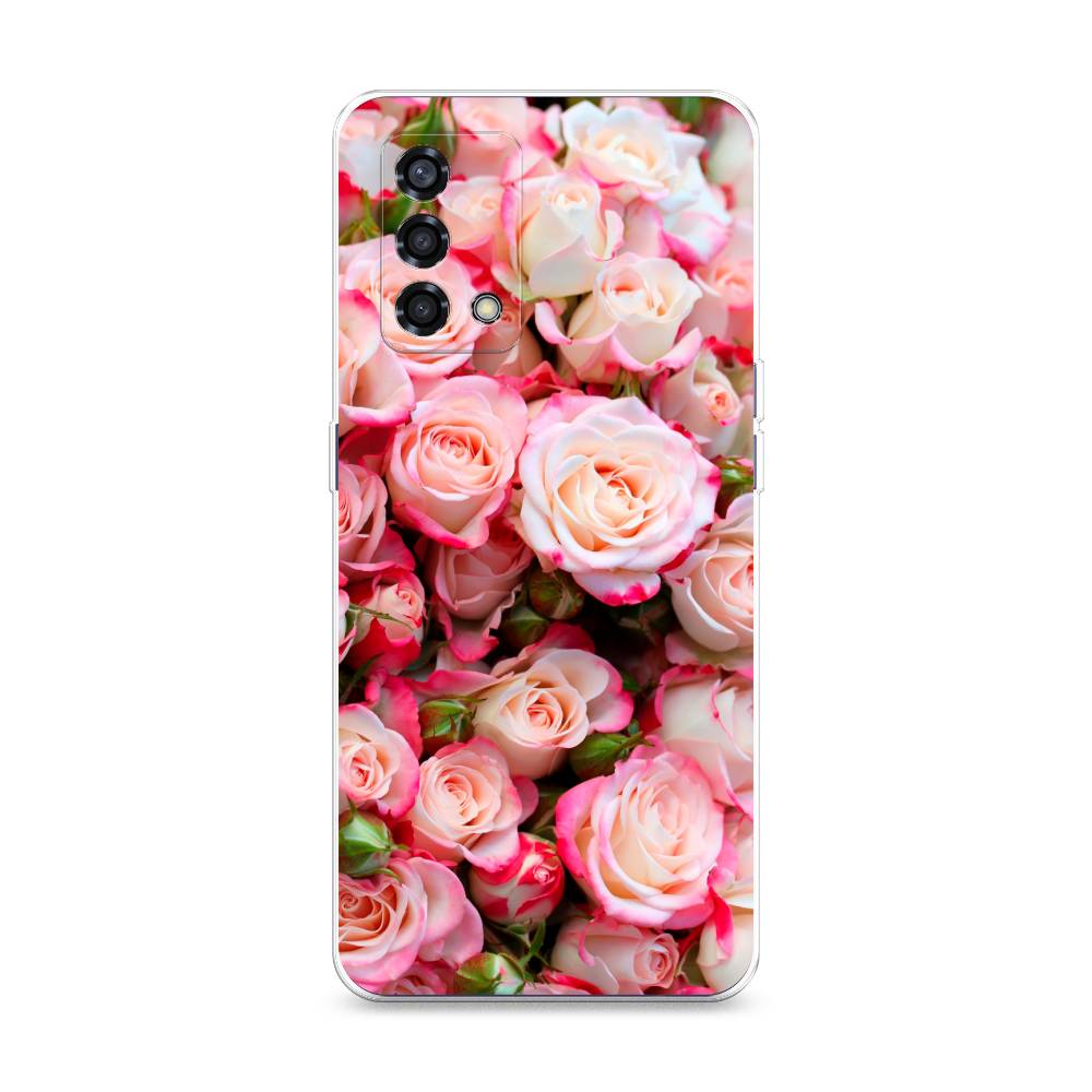 

Чехол на Oppo Reno 6 Lite "Много роз", Розовый, 259550-2