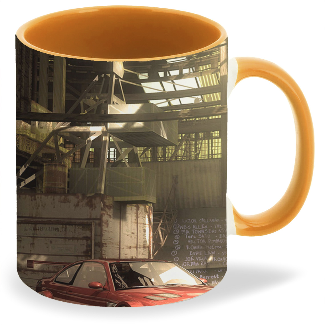 

Кружка оранжевая CoolPodarok Need for speed most wanted NFS Полицейская Жетон