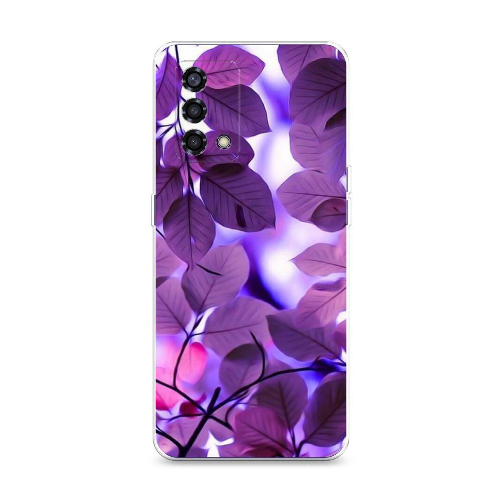 

Чехол на Oppo Reno 6 Lite "Сиреневые листики", Фиолетовый;голубой, 259550-2