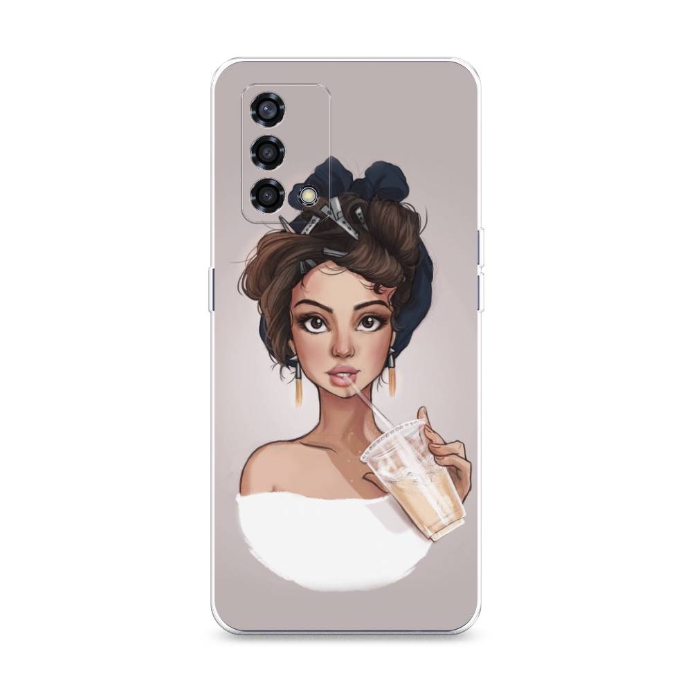 

Чехол на Oppo Reno 6 Lite "Девушка с фраппе", Серый, 259550-6