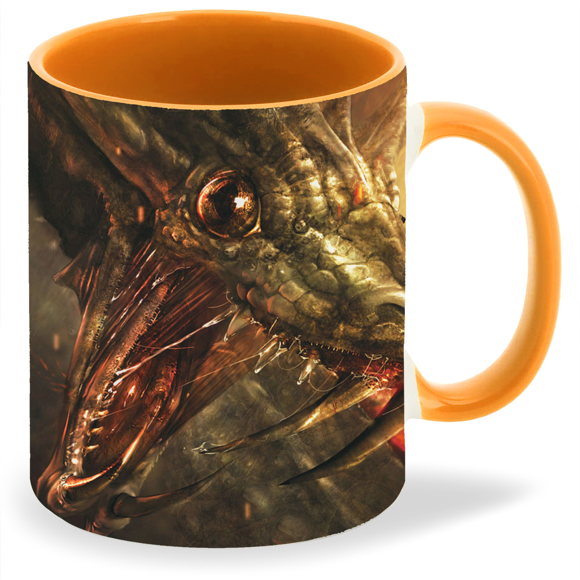 

Кружка оранжевая CoolPodarok Воин Дракона Эпическое Фентези