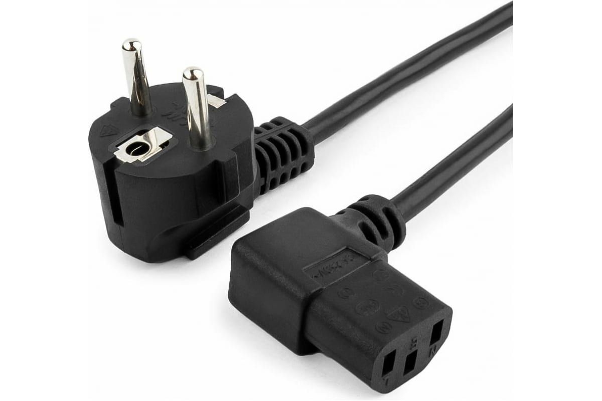 фото Кабель питания gembird/cablexpert pc-186-vde black (1.8м, schuko- c13, vde, 10а, с зазем.,