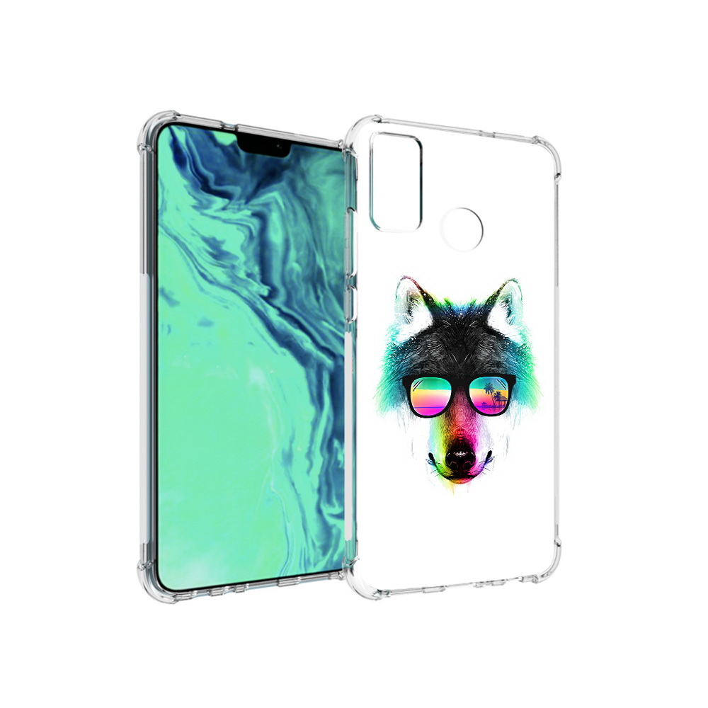 

Чехол MyPads Tocco для Huawei 9X Lite радужный волк, Прозрачный, Tocco