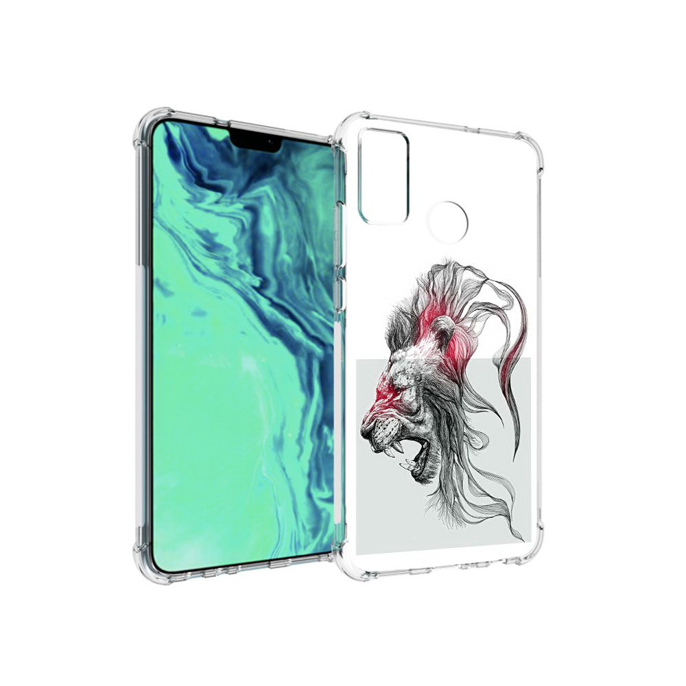 

Чехол MyPads Tocco для Huawei 9X Lite разъяренный лев, Прозрачный, Tocco