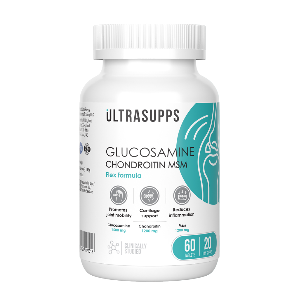 Ultrasupps Глюкозамин+Хондроитин+МСМ таблетки массой 1700 мг 60 шт.
