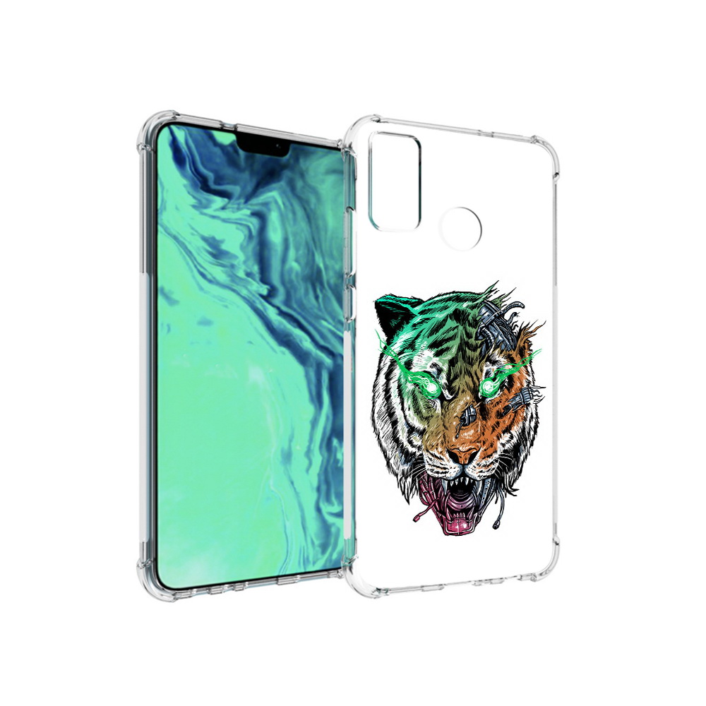 

Чехол MyPads Tocco для Huawei 9X Lite робо-тигр, Прозрачный, Tocco