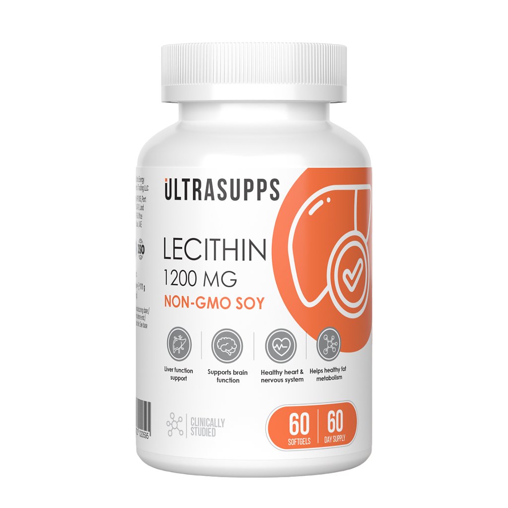 

Ultrasupps Лецитин/Lecithin 1200 мг мягкие капсулы массой 1850 мг 60 шт