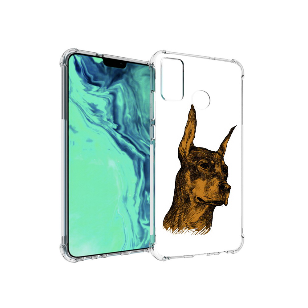 

Чехол MyPads Tocco для Huawei 9X Lite скетч доберман, Прозрачный, Tocco