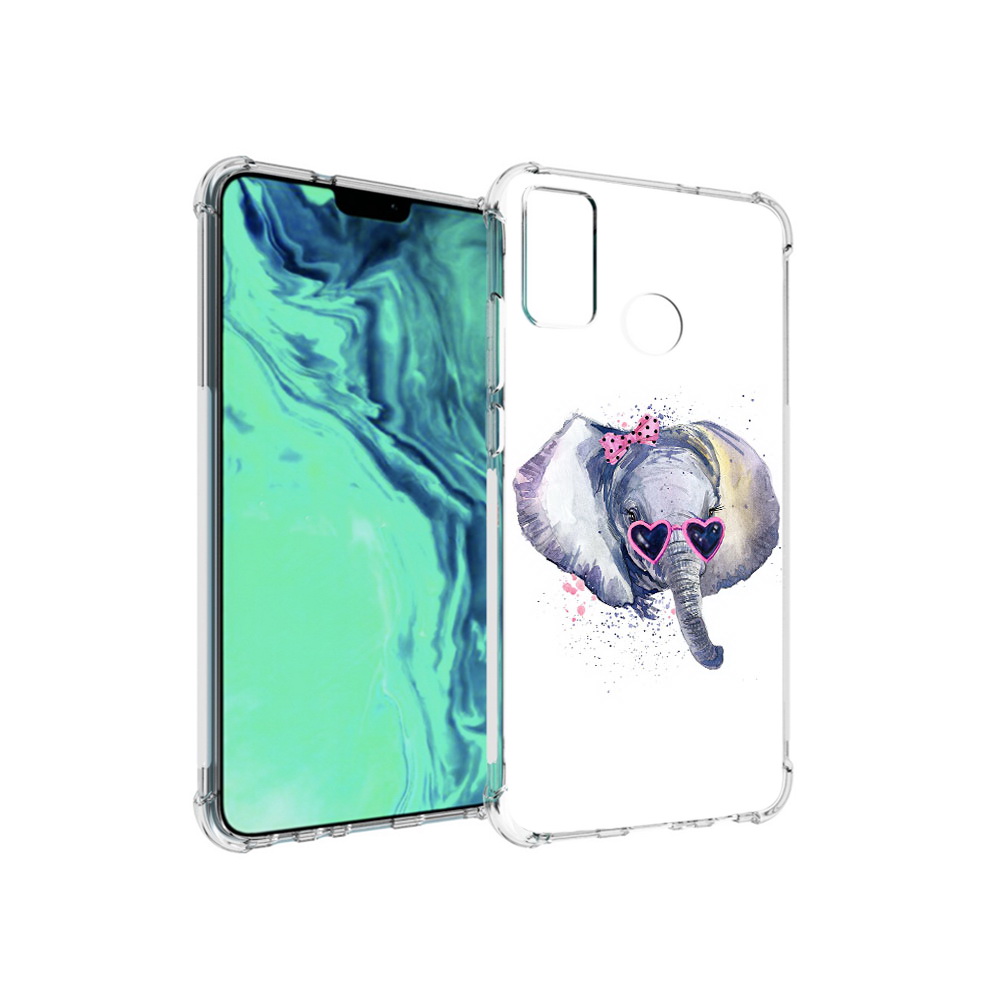 

Чехол MyPads Tocco для Huawei 9X Lite слоник в очках, Прозрачный, Tocco