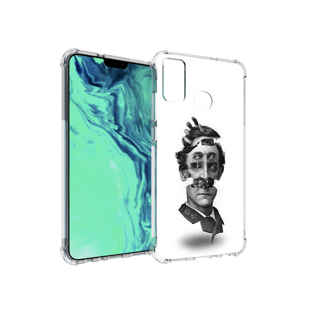 Чехол MyPads Tocco для Huawei 9X Lite страшное лицо абстракция