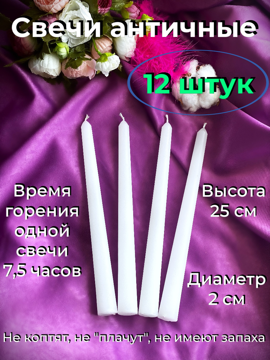 

Свеча античная МАГИЯ УЮТА, в наборе 12 штук, серия Античные белые7