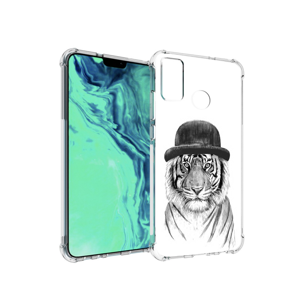 

Чехол MyPads Tocco для Huawei 9X Lite тигр британец, Прозрачный, Tocco