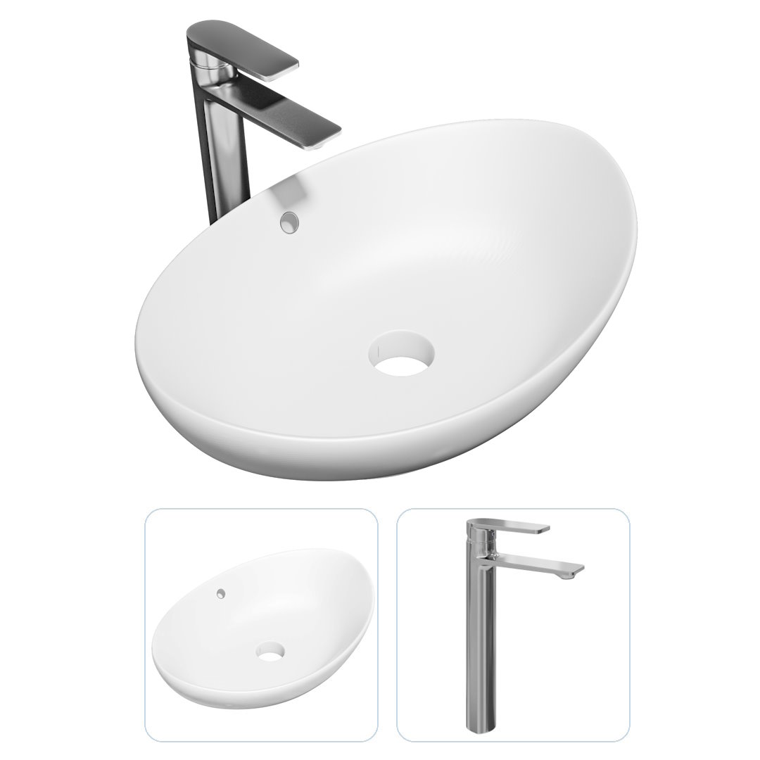 

Комплект Teymi: Раковина Lori 60 + смеситель Ellie высокий, хром F07355, Lori F07355