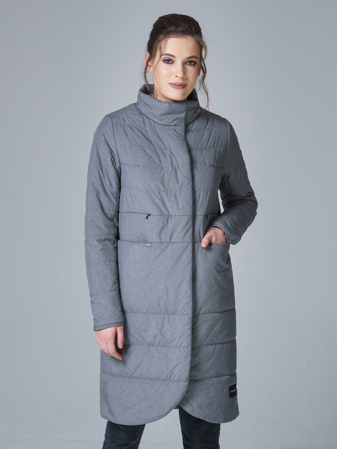 

Пальто женское OHARA CC-21504 серое 44 RU, CC-21504