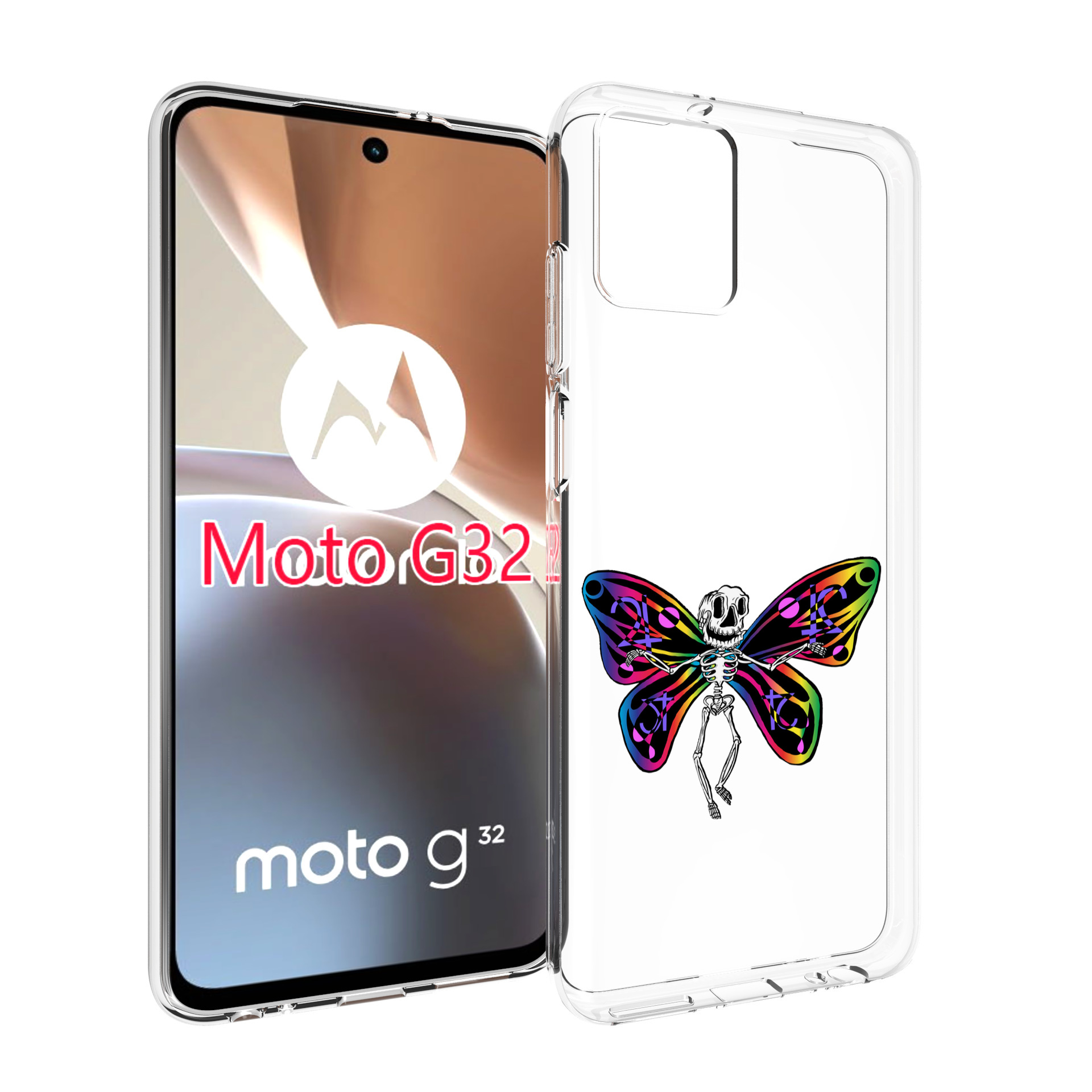 

Чехол MyPads эффект бабочки для Motorola Moto G32, Прозрачный, Tocco