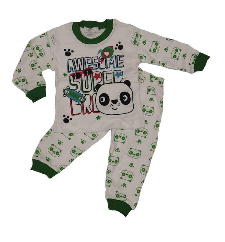 Пижама детская Supermini 1765, зеленый, 98