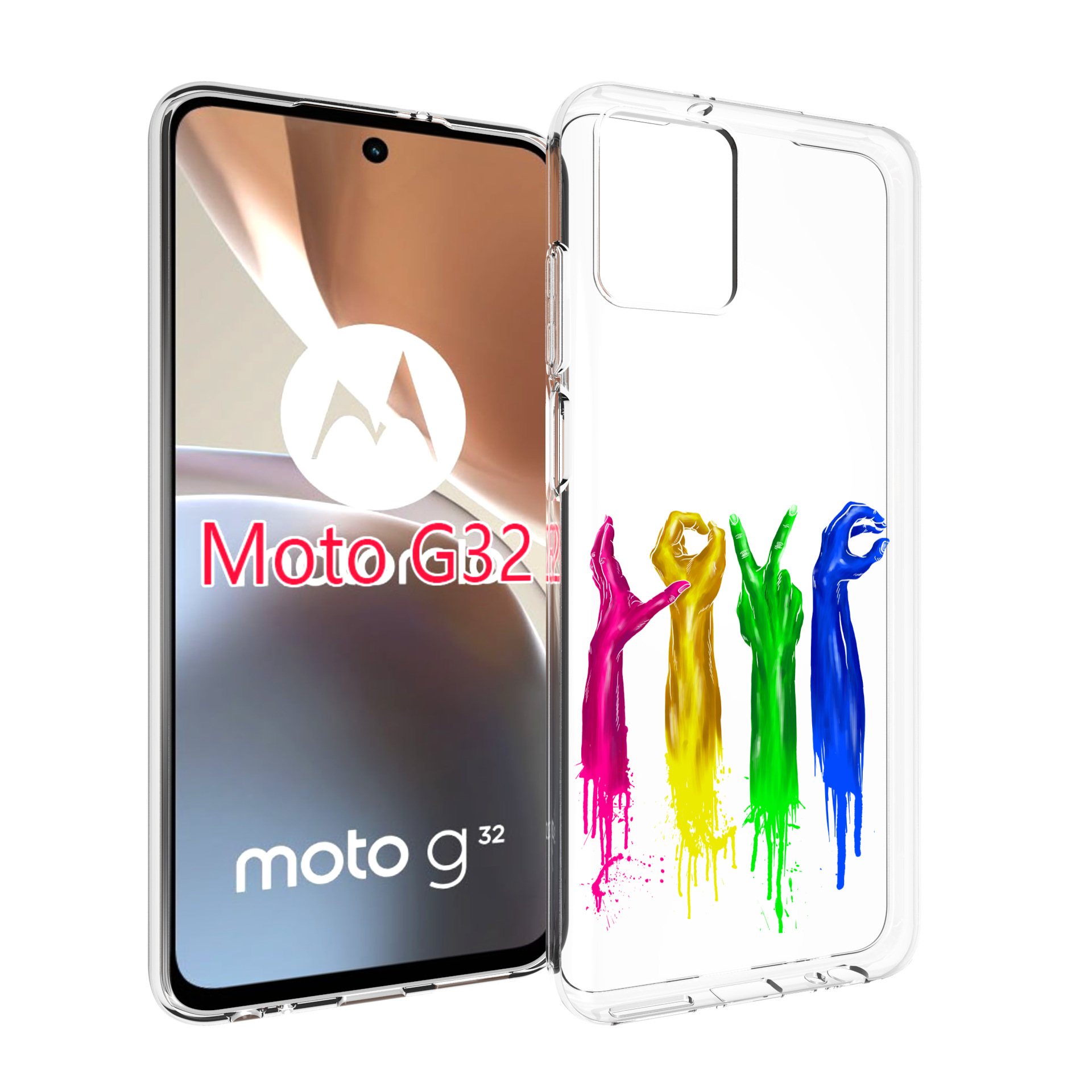 

Чехол MyPads яркие руки love для Motorola Moto G32, Прозрачный, Tocco