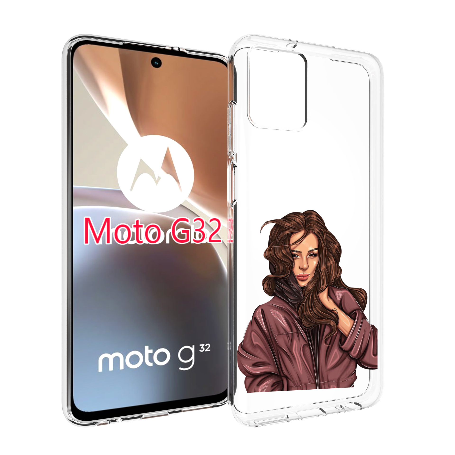 

Чехол MyPads Арт рисунок девушки для Motorola Moto G32, Прозрачный, Tocco