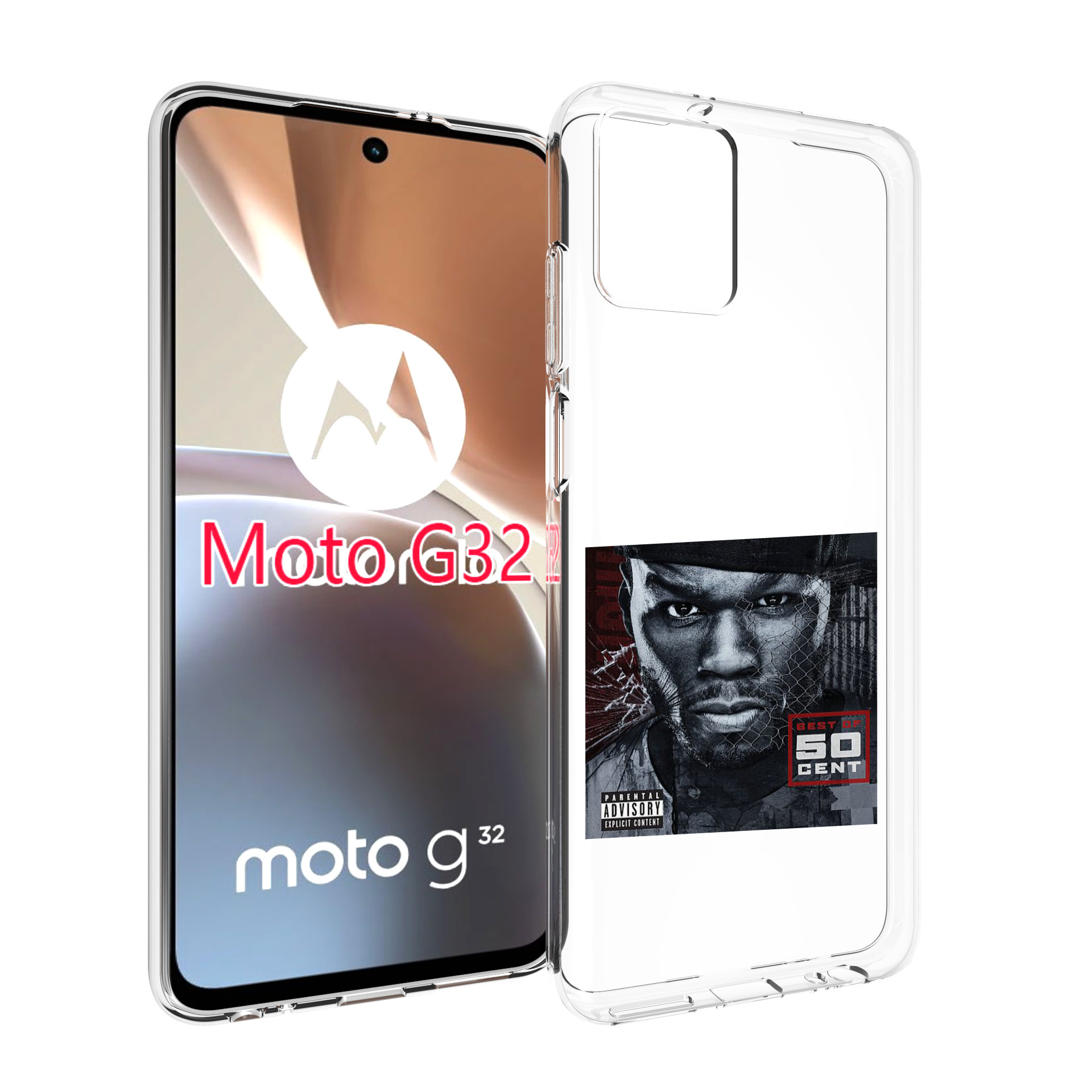 

Чехол MyPads 50 Cent - Best Of для Motorola Moto G32, Прозрачный, Tocco