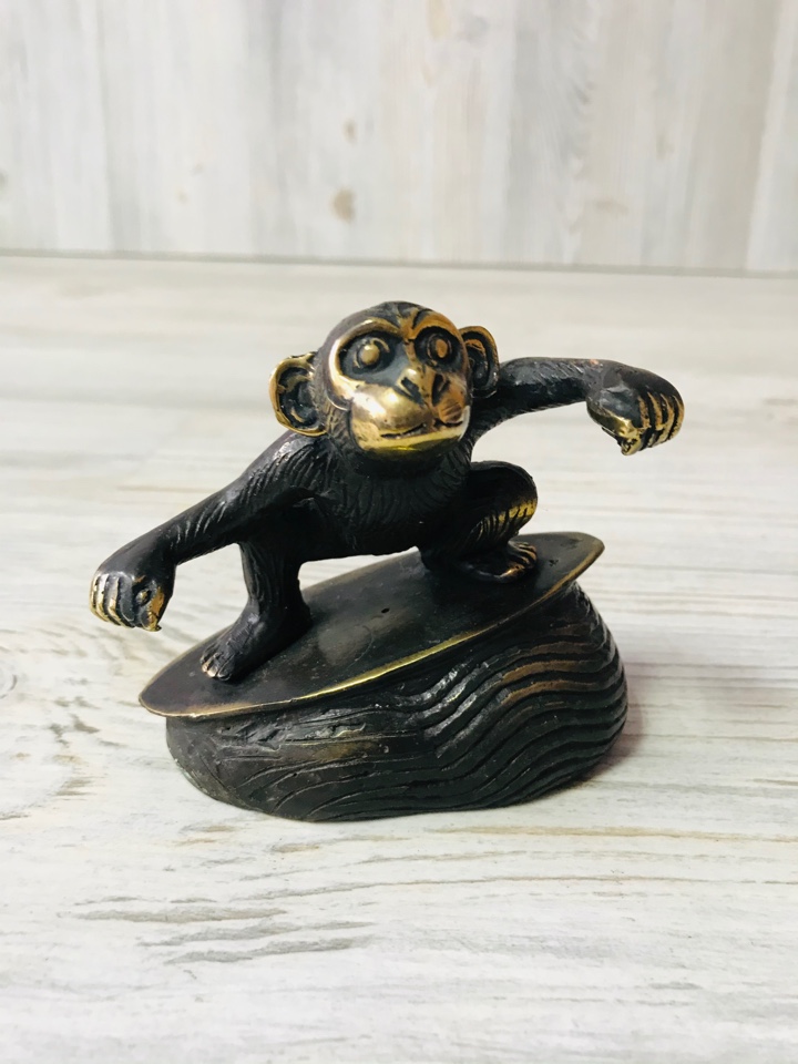 фото Статуэтка обезьяна 11х9,5 см, бронза,indo